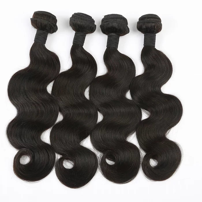 Eurasian, Indonesian, Brazilian high density, thick natural black virgin human hair body wave